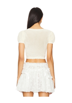 Yuhan Wang Rose Knitted Puff Top in Ivory. Size M. Also in S.