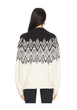 Varley Siren Relaxed Jacquard Sweater in White. Size M. Also in XS, S, L.