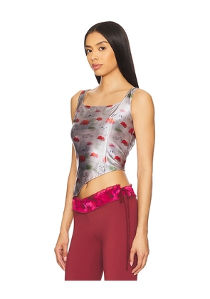 Zemeta Cry Dog Asymmetric Top in Light Grey. Size S. Also in XS, M.