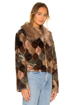 Unreal Fur Casablanca Faux Fur Jacket in Brown. Size M. Also in L.