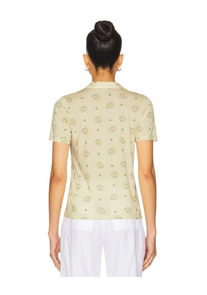 Vivetta Floral Print Polo in Yellow. Size M. Also in XS, S, L.