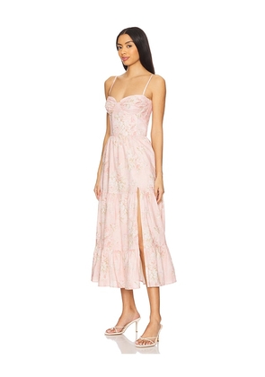 V. Chapman Lorenza Midi Dress in Pink. Size 4. Also in 8, 10.