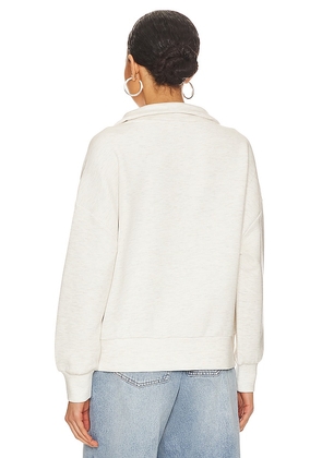 Varley Hawley Half Zip Sweatshirt in Ivory. Size M. Also in S, L, XL.