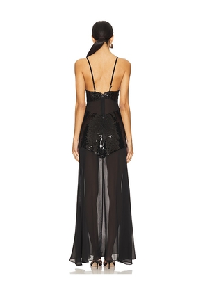 WeWoreWhat Sheer Panel Maxi Dress in Black. Size 00. Also in 0, 10.