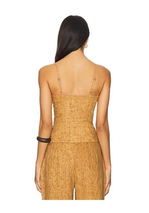 Usisi Sister Josie Linen Top in Tan. Size M. Also in L, S, XS.