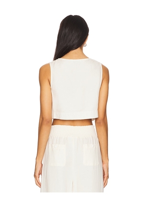 WeWoreWhat Boxy Linen Boatneck Top in Ivory. Size 4. Also in 2.