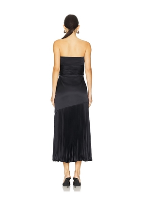 AMUR Milly Pleated Midi Dress in Navy. Size 00. Also in 2, 6, 10, 12.