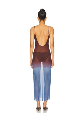 WeWoreWhat Mesh Scoop Maxi Slip in Maroon. Size M. Also in S, L.