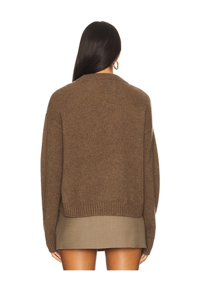 White & Warren Cashmere Argyle Crew Sweater in Brown. Size M. Also in XS, S, L.
