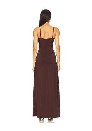 WeWoreWhat Ruched Front Scoop Maxi Dress in Brown. Size L. Also in XL.