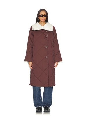 Varley Annalise Reversible Wrap Coat in Burgundy. Size L. Also in S, M.