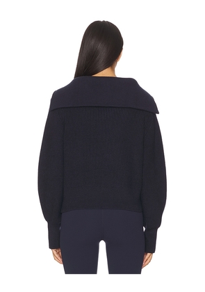 Varley Maura Half Zip Rib Knit in Navy. Size S. Also in XS, L, XL.