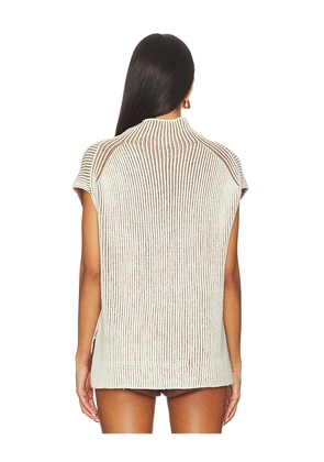 Varley Lauren Plated Knit Tank Top in Cream. Size M. Also in L, XL.