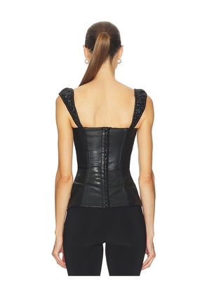 WeWoreWhat Wide Strap Ruched Cup Corset in Black. Size 10. Also in 2, 8, 0, 6.