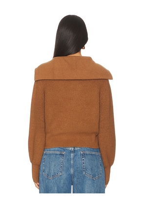 Varley Maura Half Zip Rib Knit in Brown. Size M. Also in XS, L.