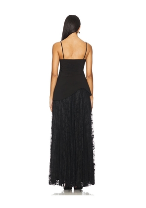 AMUR Leighton Pleated Gown in Black. Size 2. Also in 4, 10.