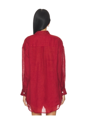 vitamin A Playa Boyfriend Shirt in Red. Size M. Also in S, XS.
