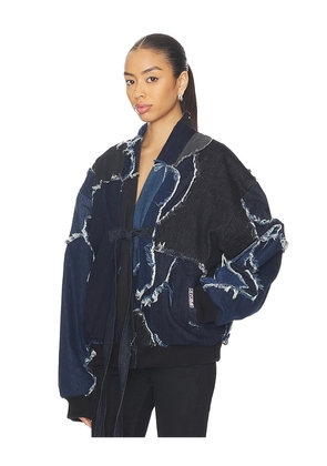 UPRISERS UPRS Camo Bomber Jacket in Blue. Size M. Also in S, L.