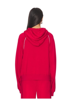 YEAR OF OURS Warm Up Hoodie in Red. Size M. Also in S, XS, L.