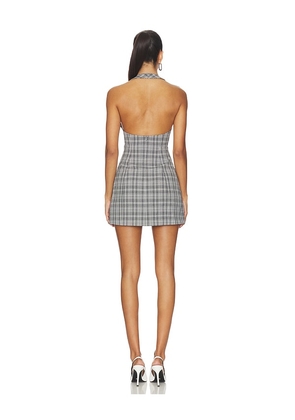 Yuhan Wang Hand Crafted Rose Check Dress in Grey. Size M. Also in L, XL.