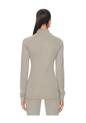 Whitespace Merino Mock Neck Top in Grey. Size M. Also in S, XS, L, XL.