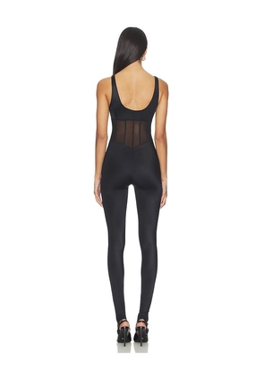 WeWoreWhat Spandex Sheer Panel Jumpsuit in Black. Size XXS. Also in XS.