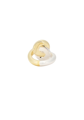 Uncommon Matters Cumulus Knot Ring in Metallic Silver,Metallic Gold. Size 54. Also in 52, 56.