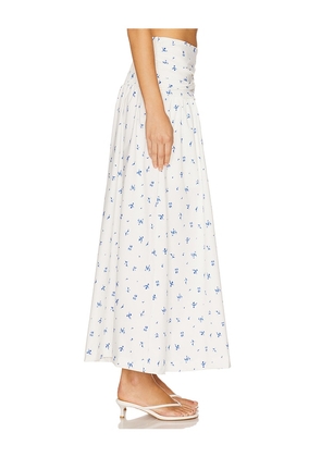 WeWoreWhat Ruched Waist Midi Skirt in White. Size M. Also in S, L, XL.
