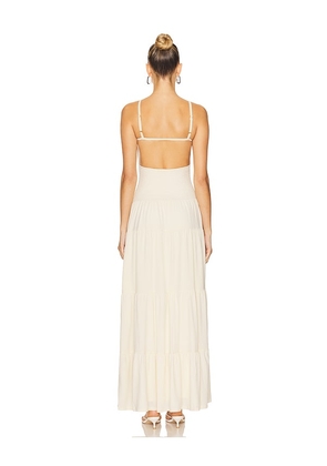WeWoreWhat Smocked Drop Waist Maxi Dress in Ivory. Size M. Also in L.