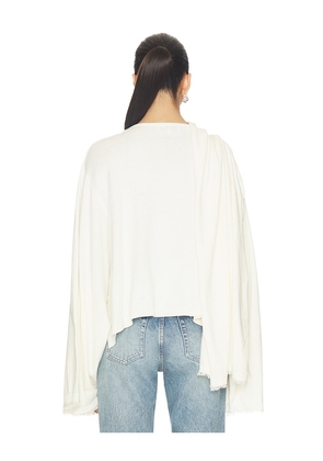WeWoreWhat x Premium Cashmere Wrap Sweater in Ivory. Size M. Also in XS, S, XL.