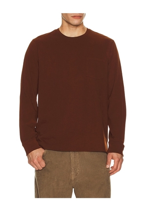 Vince Jersey Pocket Crewneck Tee in Brown. Size M. Also in L, XL/1X.