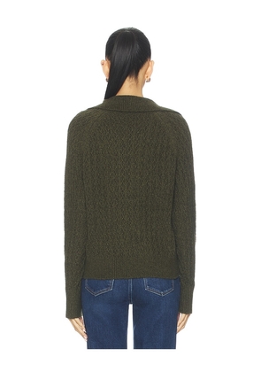 Varley Bridget Half Button Sweater in Olive. Size M. Also in S, XS.