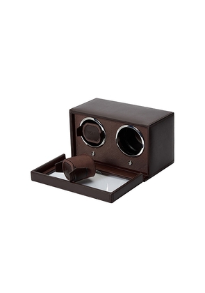 WOLF Cub Double Watch Winder with Cover in Brown.