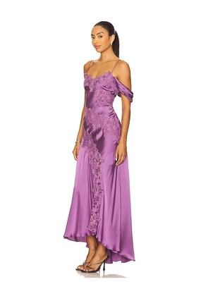 AMUR Reese Cascade Lace Gown in Purple. Size 0. Also in 6.