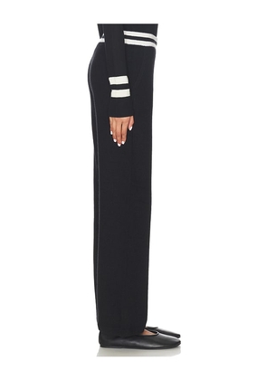 White & Warren Cashmere Striped Wide Leg Pant in Black. Size M. Also in S, L.