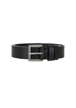 Vince 30mm Flat Double Loop Belt in Black. Size 32. Also in 30, 34, 36, 38.