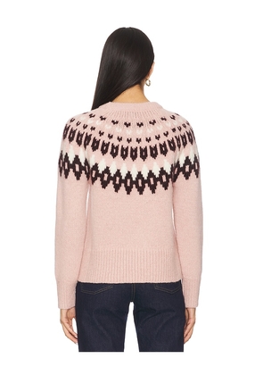 Veronica Beard Anne Fairisle Pullover in Pink. Size S. Also in XS, M, XL.