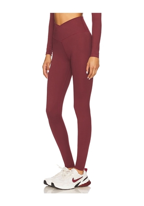 WellBeing + BeingWell FlowWell Callista Crossover Legging in Burgundy. Size M. Also in L, XL.