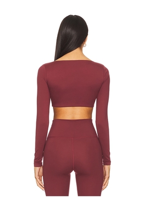 WellBeing + BeingWell FlowWell Lara Long Sleeve Top in Burgundy. Size M. Also in L, XL.
