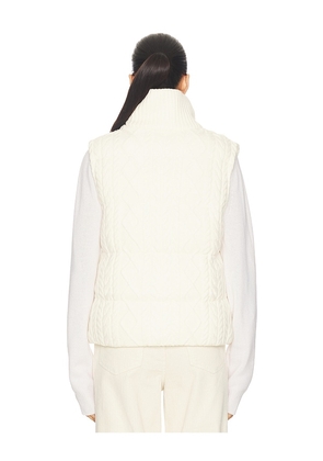 Varley Irina Cable Knit Gilet in Cream. Size M. Also in S, XS, L.