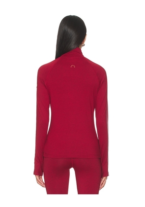 Varley Always Warm Mock Neck Baselayer Top in Burgundy. Size M. Also in S, XS, L.
