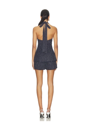 AMUR Nevin Halter Romper in Blue. Size 10. Also in 8.