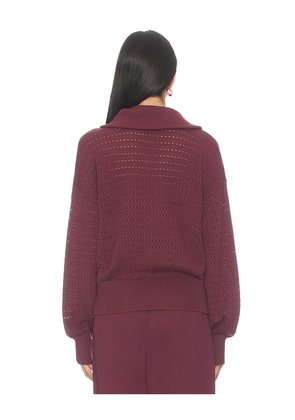 Varley Darla Half Zip Knit Sweater in Burgundy. Size M. Also in S, XS, L.