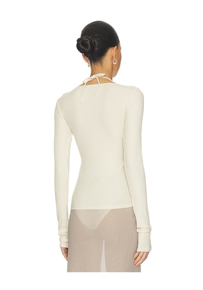 Vaillant Ribbed Jersey Cardigan in Ivory. Size 36. Also in 34, 38, 40.