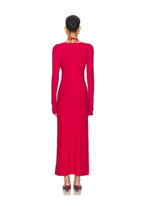 Vaillant Ribbed Jersey Cardigan Dress in Red. Size 36. Also in 34, 38, 40, 42.