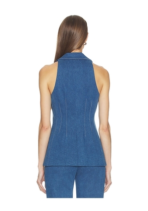 Veronica Beard Costa Vest in Blue. Size 00. Also in 0, 2, 4.