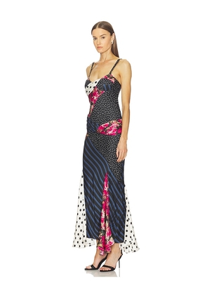 Vaillant Asymmetric Patchwork Dress in Black. Size 38. Also in 36.