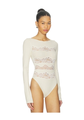 Vaillant Lace Cut Out Bodysuit in Ivory. Size 36. Also in 34, 38.