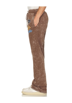 Von Dutch Stacked Flared Leg Jogger in Brown. Size S. Also in M, L, XL/1X.
