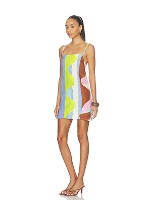 vitamin A Delia Dress in Blue,Green. Size S. Also in XS, M.